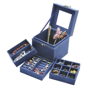 Estuche para Joyas Portátil de Tres Niveles con Gran Capacidad de Almacenamiento, Disponible en Varios Colores Hermosos para Elegir - Product Image 1