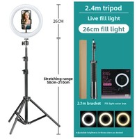 Anneau Lumineux Selfie LED RGB Professionnel de 18 Pouces avec Trépied de 1,6m ou 2,1m pour Maquillage, Photographie, Studio Portable et Caméra Vidéo