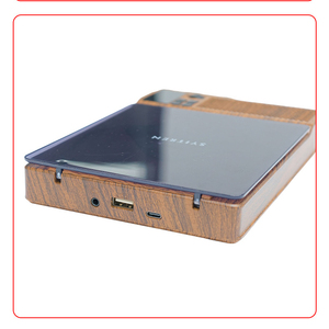 Lecteur CD en bois en forme de livre rétro, haut-parleur sans fil BT portable, lecteur audio de bureau vintage avec écran LCD pour la décoration de la maison - Product Image 1