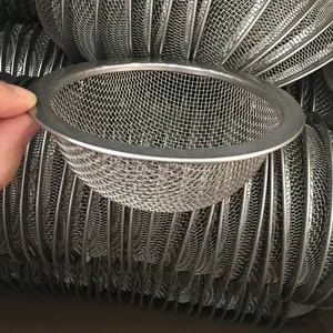304 Stainless Steel Woven Wire Mesh Filter Cap / Filter Strainer / Filter Basket For Waste Water Sewage Treatment