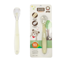 Cuillère d'alimentation pour bébé en silicone sans BPA, cuillère souple résistante à la chaleur, anti-chute, cuillère d'apprentissage pour les tout-petits de 6 mois et plus