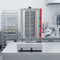 Grill à shawarma vertical électrique à 3 brûleurs, en acier inoxydable, machine à rôtir les kebabs commerciale