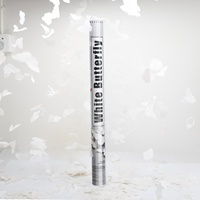 Nouveau Canon à Confettis Biodégradable Portable de 50 cm Blanc pour Mariages et Fêtes, Effet Papillon, Vente en Gros, Offre Spéciale
