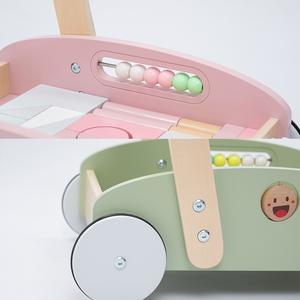 Houten Kinderwagen <span class=keywords><strong>Kids</strong></span> Duw Auto Trolley Simulatie Speelhuis Kruidenierswinkelwagentje Speelgoed Activiteit Speelgoed Multi-Funtional Rollator - Product Image 2