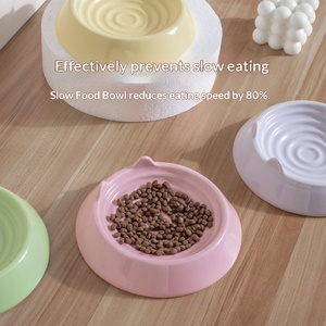 Миска для животных в форме кошачьих ушей с вертикальным узором, для медленного кормления, для консервов и лакомств, оптовая трансграничная продажа - Product Image 2