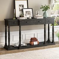 Table console de style européen sur mesure en gros, meuble d'entrée multifonctionnel avec tiroirs et étagère ouverte