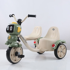 Tricycle musical lumineux pour deux enfants, 3 roues, cadre en acier, vélo pour bébé de 2 ans, double siège - Product Image 3