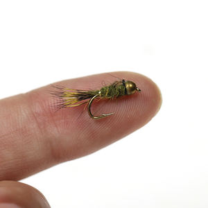 Oreille de lièvre côtelée <span class=keywords><strong>nymphe</strong></span> gris olive mouche humide arc-en-ciel <span class=keywords><strong>truite</strong></span> brune ombre <span class=keywords><strong>nymphe</strong></span> leurres mouches de pêche - Product Image 1