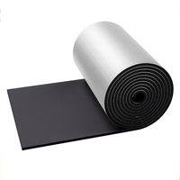 Panneau d'isolation en mousse de caoutchouc et feuille d'aluminium pour conduits de CVC, unité de traitement de l'air, thermique et acoustique, 15-25 mm, noir, résistant au feu