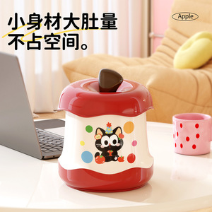 Apple Shape Storage Box Round Covered Cartoon Design For Desk Vanity Tea Table Entryway Sink Use - Product Image 4