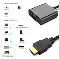 Adaptador VGA Personalizable con Baño de Oro (Macho/Hembra) para Computadora/Laptop/PC/Monitor, Modelo 000113, Material ABS/PVC