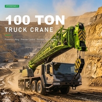 Grue mobile hydraulique d'occasion de 100 tonnes avec flèche longue en stock à vendre