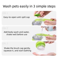 Accessoires pour animal Produit de toilettage Distributeur de shampoing Chien Chat Nettoyage Douche Brosse de bain pour animal