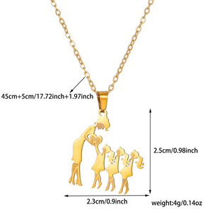 Collier en acier inoxydable pour la fête des mères, pendentif en forme de cœur pour maman, fils, fille, cadeau familial, bijoux, chaîne plaquée or 18 carats - Product Image 4