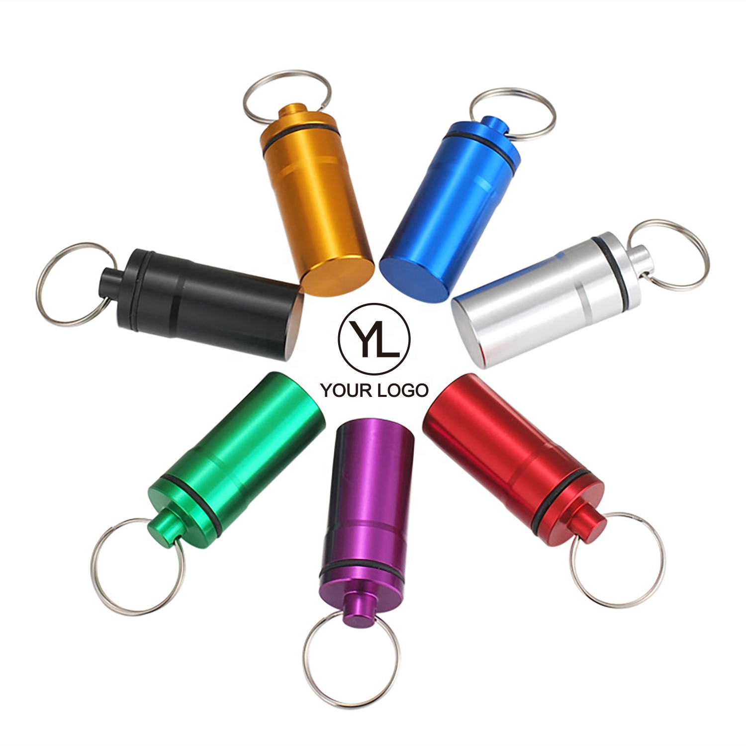 Милый портативный алюминиевый органайзер для хранения лекарств, водонепроницаемый металлический мини круглый контейнер для таблеток