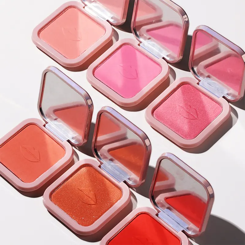 Großhandel natürliche hochwertige wasserdichte Tönung leichte schimmernde Gesicht Wange Make-up benutzer definierte vegane Rose gepresste Rouge Puder