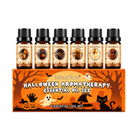 Coffret Cadeau d'Halloween Transfrontalier d'Huiles Essentielles d'Aromathérapie pour Diffuseur DIY Domestique, Parfum Doux Relaxant à Arômes Superposés