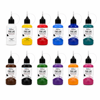 리사 파인 라인 아크릴 물감 30ml 니들 팁 흘림 방지 만다라 DIY 아트 페인팅 공예 용품 선명한 색상 병 세트