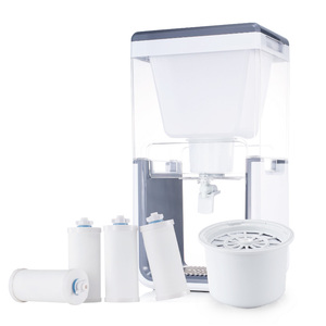 Seau purificateur d'eau <span class=keywords><strong>portable</strong></span> manuel de 6,6 gallons pour usage domestique et extérieur, alimenté par gravité, avec système de filtration céramique - Product Image 1