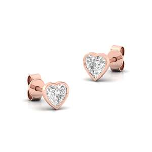 Pendientes Solitarios con Diamante Cultivado en Laboratorio CVD de Corte Corazón de 0.44ct, Chapados en Oro de 10K, Diseño Elegante y Brillante, Regalo de Joyería para Mujer - Product Image 1