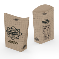 Boîte en carton jetable pour frites à emporter, boîte d'emballage en papier pour en-cas avec impression de logo personnalisé
