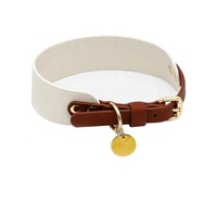 Minerva OEM/ODM cuir de luxe couleur bloquant la protection du cou conception plus large accessoires réglables en métal collier de chien de compagnie ensemble de laisse