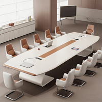 Table de conférence moderne de 79 à 315 pouces de large (6,5 à 26 pieds) pour 6 à 26 personnes avec structure en acier