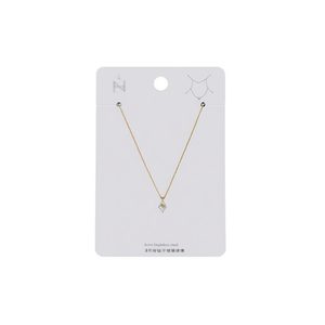 Collana in acciaio inossidabile a forma di diamante con ciondolo in cristallo per gioielli da donna alla moda - Product Image 1