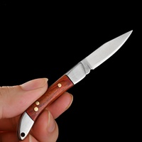 Couteau pliant tactique, couteau pliant à manche en bois, couteau de survie tactique, coupe-boîtes