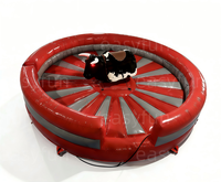 Toro mécanique gonflable sécurisé avec corde de maintien et fonction de pause électrique, idéal pour les fêtes d'anniversaire et la location