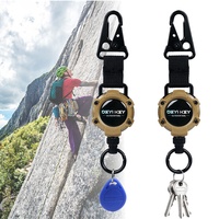 DEYI Porte-clés rétractable, support de téléphone, enrouleur de badge, cordon en acier avec fermoir pour activités de plein air et aventures en extérieur