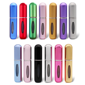 Perfume Bottle Empty Portable 5ml Mini Perfume Atomizer Spray Bottle Pink Black Refillable Travel Sized Aluminum Perfume Spray Bottle For Sale
