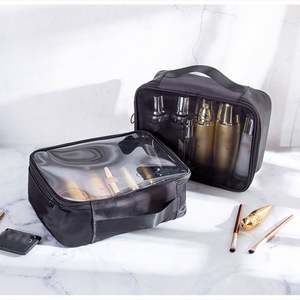 Sac de maquillage en PVC transparent personnalisé avec logo, tendance, écologique, portable, sacs cosmétiques en maille pour femmes - Product Image 6