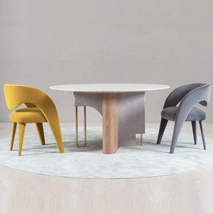 En gros Meilleur vente Maison Tissu Velours Dinant la Chaise Antique Rembourré Fauteuil Arrondi - Product Image 2