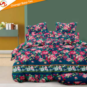 <span class=keywords><strong>Parure</strong></span> de lit 4 pièces motif pivoine, fabrication OEM Chine, vente chaude Afrique, couvre-lit anti-décoloration, ensemble <span class=keywords><strong>drap</strong></span>-housse 360 - Product Image 4