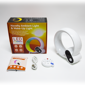 Bolong Q-Shape Wake Up Sunrise Reloj <span class=keywords><strong>despertador</strong></span> Lámpara de mesa Máquina de luz de sonido inteligente Luz de ambiente para habitación de niños - Product Image 6