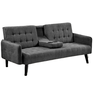 Conjunto de sofá cama personalizado para sala de estar, Convertible, de madera, plegable, de terciopelo rosa, viene cama, venta al por mayor - Product Image 3