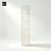 Armoire de rangement compacte en acier à 5 portes, moderne, écologique et peu encombrante, pour petit bureau, maison, salle de sport, hôpital, atelier, personnalisable OEM