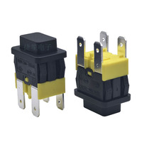 Interrupteur à bouton-poussoir 16A250VAC T125 15*21mm D P S T PS5-210 ON-OFF à verrouillage automatique, noir, pour borne de 4,7 mm
