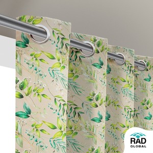<b>Leaves</b> Beige Premium Waterproof Outdoor Curtains with Elegant Botanical Print for Stylish Patio and Balcony Decor - Product Image 5