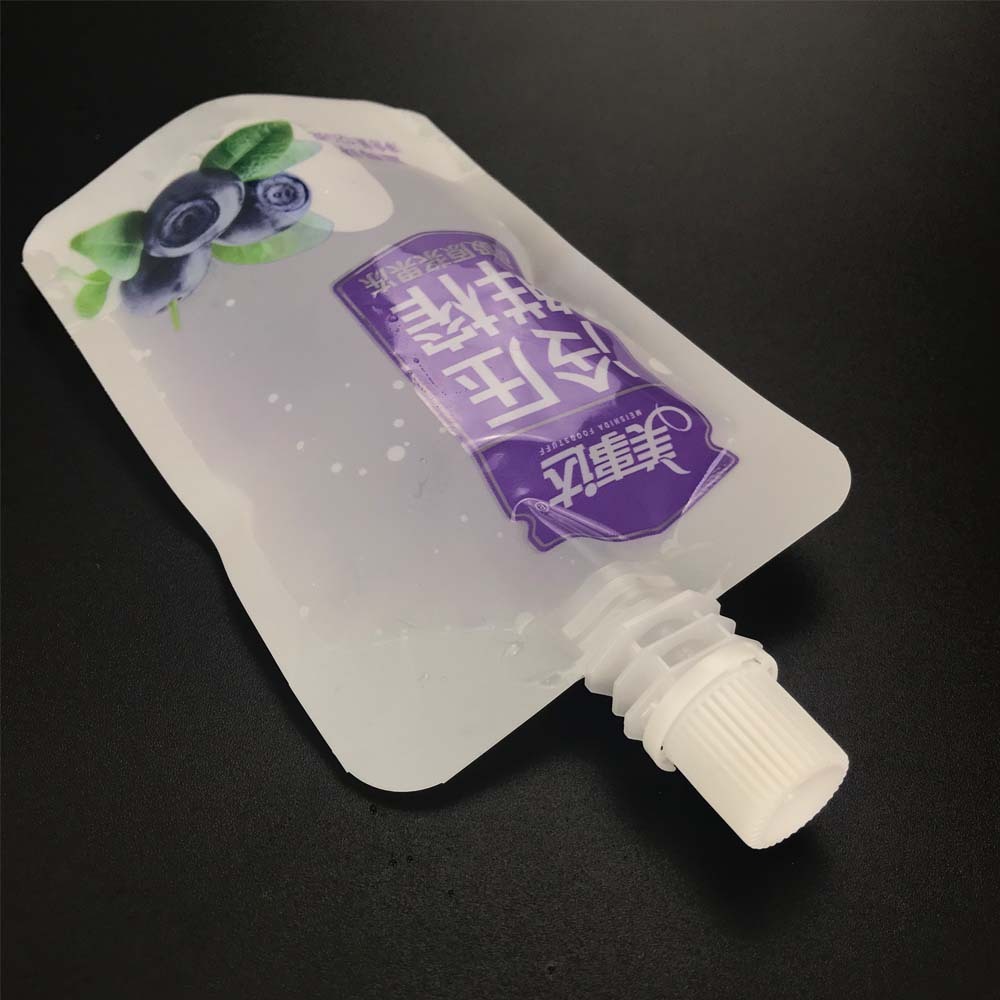 Petit Imprimé Doypack Personnalisé En Plastique Stand Up Poche à Boisson avec Bec Verseur pour L'emballage De L'eau