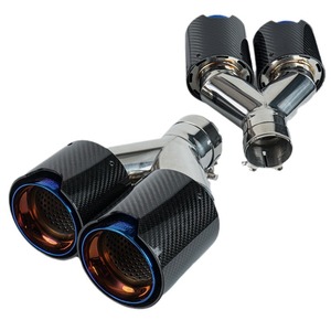 ท่อไอเสียสแตนเลสคาร์บอนไฟเบอร์ขัดเงา 1.5 มม. รุ่น M Standard One-Two Double ขนาด 63 มม. สำหรับการดัดแปลง CSEX - Product Image 1