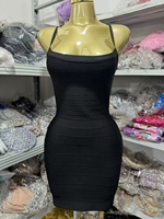 Robe moulante mini pour femme, multicolore, à fines bretelles, col en V, style halter, coupe ajustée, décontractée ou de soirée