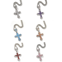 Collier pendentif croix en diamant de haute qualité, tendance 2026, bijoux, pendentif croix en zircon moissanite pour hommes et femmes