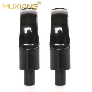 Muxiang Acrylic Pipe Mouthpiece 9mm Curved Stem Round Saddle Black Durable Smoking Accessory - Product Image 1