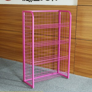 Display <b>Rack</b> Metal Wire Mesh Vertical Freestanding Powder Coated Light <b>Weight</b> Product Display Industrial Style - Product Image 1