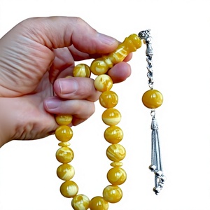 Tasbih de Resina Estilo Ámbar Cereza de Lujo, 33 Cuentas, Hecho a Mano, Cuentas de Oración Islámicas, Misbaha Musulmana, Venta al por Mayor - Product Image 1
