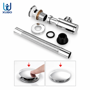 Kit de Sifón de Botella de Latón G 1 1/4 para Lavabo <span class=keywords><strong>con</strong></span> Válvula Pop-Up, Tubería Corrugada Rígida, Roseta de Pared y Sello de Agua Anti-Olor - Product Image 2