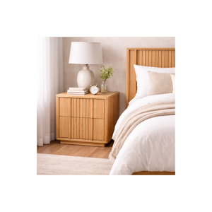 LINEAR RANGE Collection Modern Design Eco-Friendly Durable Bedroom Furniture Wholesale Price <b>Bedside</b> Table Wooden Nightstand - Product Image 1