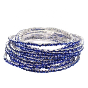 Pulsera de cadena de tenis de cobre con diamantes de imitación para mujer, joyería elástica de cristal colorido, regalo de fiesta - Product Image 2